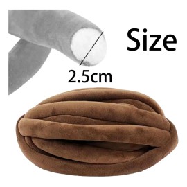 Hilo Grueso Y Voluminoso, Lavable A Mano, Hilo Tubular Café