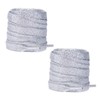 2 Pairs 140cm Metallic Glitter Flat Shoelaces Sliver 10mm Sparkly