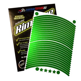 customTAYLOR33 Special Edition Lime Green High Intensity Grade Reflective Copyrighted Safety Rim Tapes (10" (TIRE Size, for Standing E-Scooters, etc.))