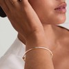 NOKMIT Two-Tone Stackable Bangle for Women High Polished Thin Interlocking
