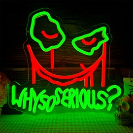Why So Serious neon sign with bold and classic lines design light up your space and add a cool atmosphere to your home bar or party scene