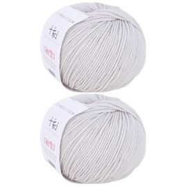 Merino Wool Yarn, Superwash Anti-Pilling, Sport Weight, for Knitting and Crocheting DIY Scarf Sweaters, 3.52 oz/100 g, (Per Skein 1.76 oz 150 Yards)-Light Gray
