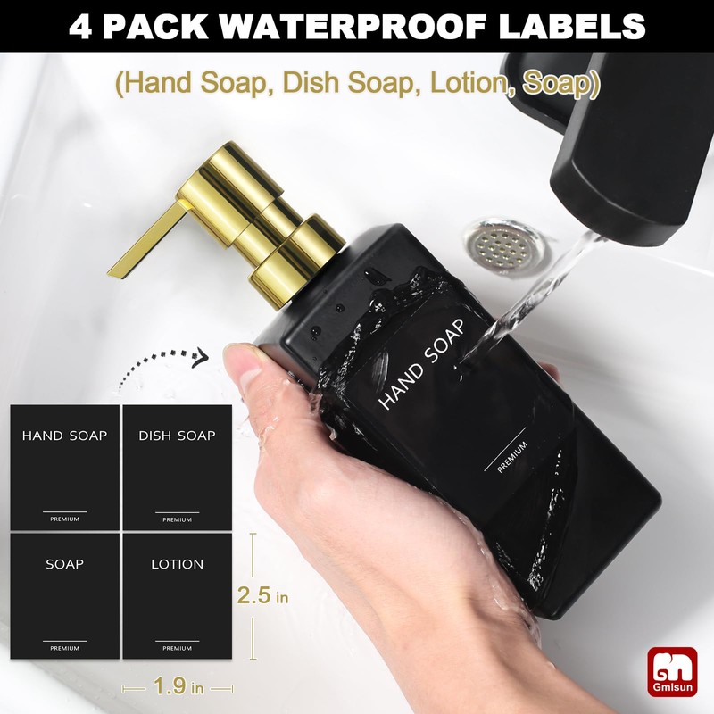 GMISUN Kitchen Soap Dispenser Set with Tray, Dish Soap Dispensers