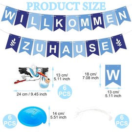 Pack of 22 Welcome Home Baby, Welcome Garland, Stork for Birth, Baby Shower Decoration Boy, Welcome Home Garland, Decoration for Baby Home Decoration, Welcome Decoration