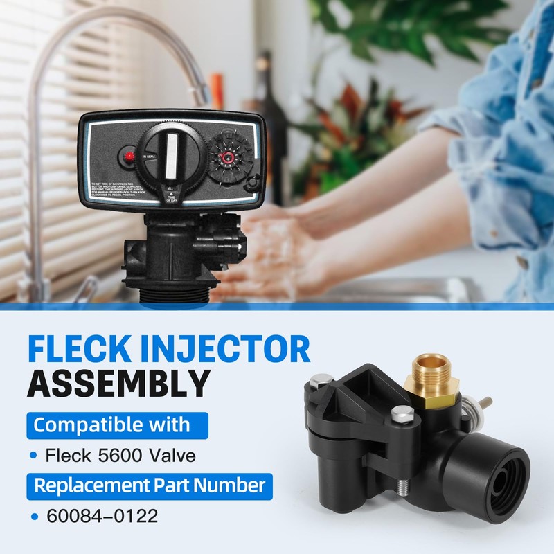 Lazenta 60084-0122 Fleck Injector Assembly Compatible with Fleck 5600 Valve,Water