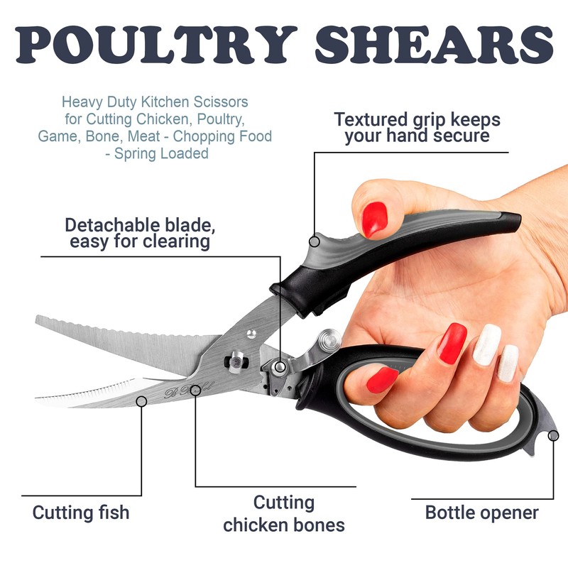 BBSoL Poultry Shears Heavy Duty Professional – Sharp Kitchen Scissors