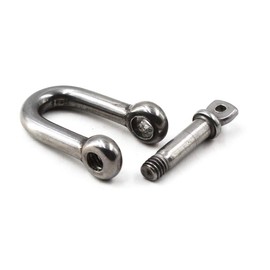 M5 D Ring Shackle Boat Anchor Shackle 304 Stainless Steel Chain Shackle Screw Pin D Shackle Pack Of 15