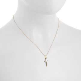 fish Mädchen Jungen 333er Goldkette 333 Gold Kreuz-Anhänger aus Längen-verstellbar Geschenkverpackung Taufgeschenk