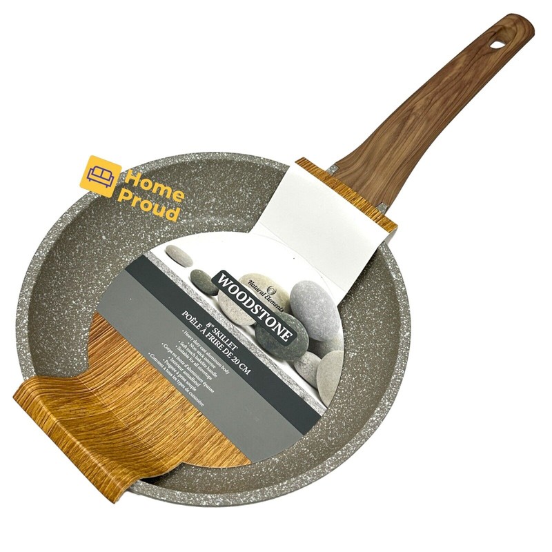 Natural Elements Woodstone Frying Pan Kitchen Cookware 8 inch Nonstick