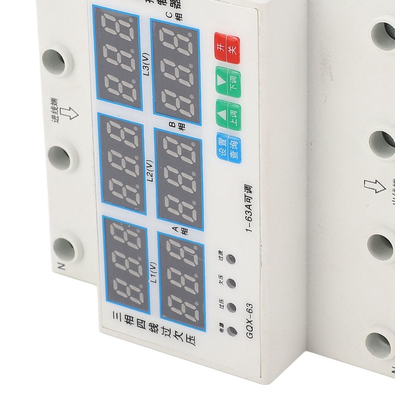 Over Under Voltage Protector 3 Phase 4 Wire Adjustable Voltage