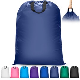 Isink Laundry Bag, 28" x 40" Extra Large Heavy Duty Laundry Bag With Handles, Travel Laundry Bag for Dirty Clothes, Laundry Bag for Traveling, Dirty Clothes Travel Bag, Laundry Bag for Camp (Navy)