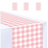 MUNILAIL 3 Pcs Pink and White Checkered Table Runner 14