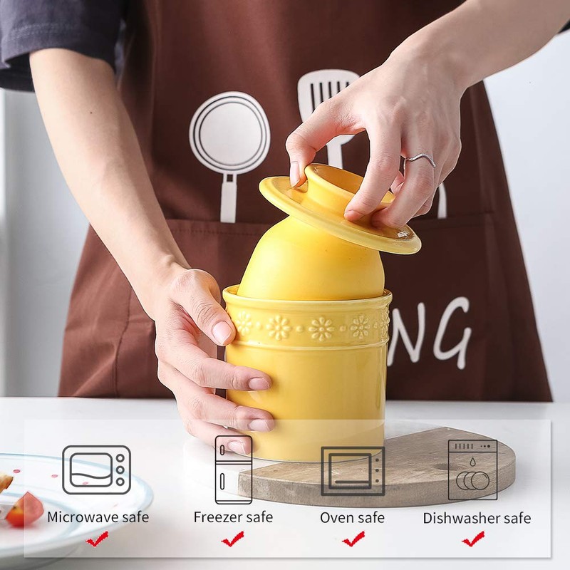 KOOV Ceramic Butter Crock, Butter Keeper for Counter, French Butter