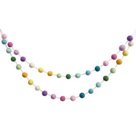 1pcs Felt Ball Garland Pom Pom Ball Hanging Banner Decoration Party Home Decoration