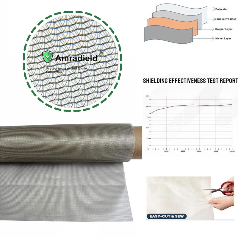 Amradield Nickel Copper Electromagnetic Shielding Window Fabric Transparent Clear Mesh