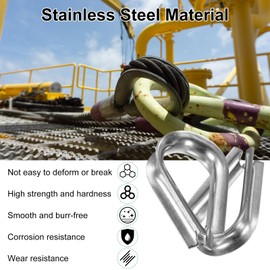 M METERXITY 30-Pack Wire Rope Thimbles, M8 Stainless Steel 8mm Rope Thimble Rigging for Diameter Cable Rigging/Sailing/Clothesline, Wire Cable Protection