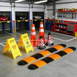 STMU1/18 1/24 Model RC Car Speed Bump, Climbing Cars Accessories, Ice Cream Cones, Warning Signs, for Hobbyists Collection, Display