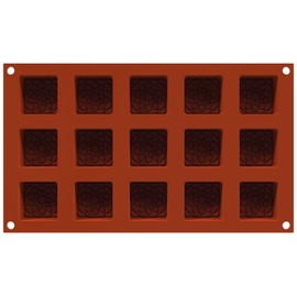 Silikomart SF379 Mauresque Square Silicone Mold with 15 Cavities, Each 1.57 Inch x 1.57 Inch x 0.63 Inch High