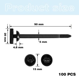 100pcs Universal Nylon Cable Buckles, Cable Buckle, Self-Locking Car Ties, Universal Nylon Buckles for Cable Ties