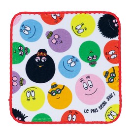 Marushin 5525005500 Handkerchief, Popping Color, Approx. 9.8 x 9.8 inches (25 x 25 cm), Barbapapa Character Towel, Mini Towel, Towel Handkerchief, Cotton