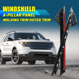 LELEHOKA 4 Pcs Windshield A-Pillar Trim Molding Compatible with 2011 2012 2013 2014 2015 2016 2017 2018 2019 Ford Explorer Replaces 926-450, 926-451, BB5Z7803137AA, BB5Z7803136AA