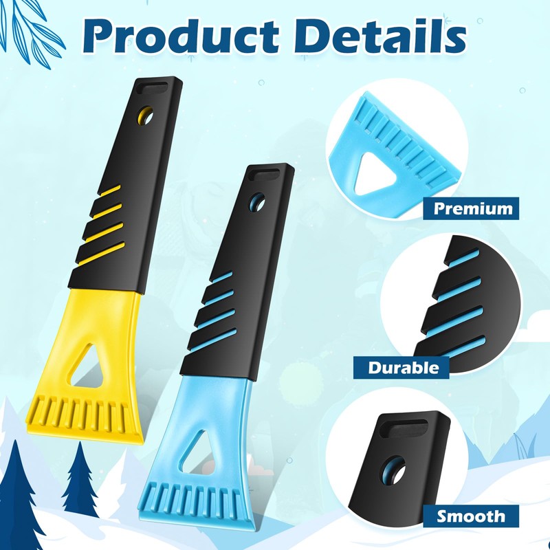 18 Pcs Plastic Ice Scrapers for Car Freezer Frost Remover