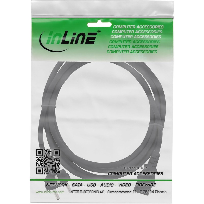 InLine 16651H Power Cable, Protective Contact Straight to IEC Plug