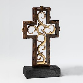 Unity Cross® Terra Cotta Rope & Vintage Ivory; Unity Candle Unity Sand Elegant Rustic Alternative