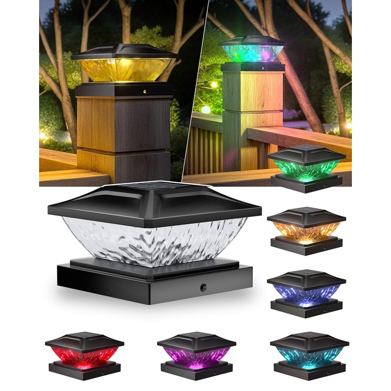 Ofuray Solar Post Cap Lights,4Pack Fence Deck Post Cap Solar