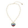 Betsey Johnson $48 BETSEY JOHNSON RAINBOW HEART ENAMEL PENDANT PAPER