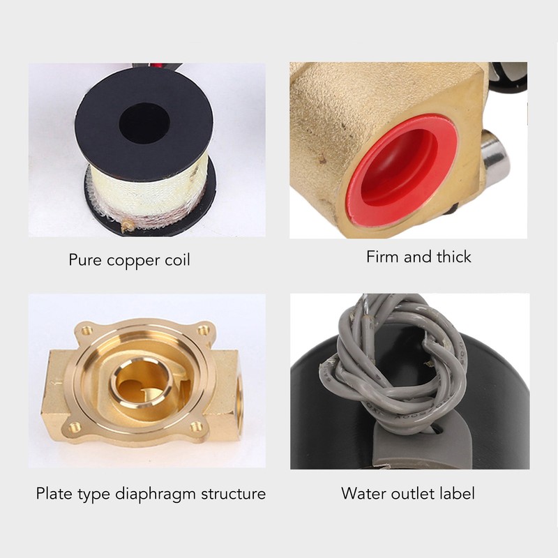 Electric Solenoid Valve Brass Structure Copper Coil 1 Way Flowing