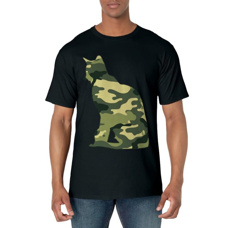 Military Burmese Camo Men Print US Cat Kitty Veteran Gift