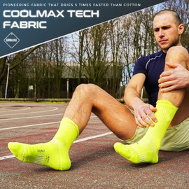 Rahhint Coolmax 3 Pack Compression Running Socks Crew Hiking Socks Anti-Blister Moisture Wicking, Socks for Men & Women