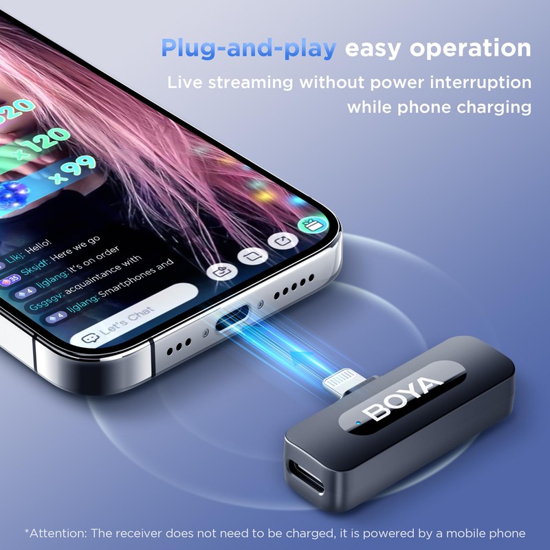 BY-V3 Combo Wireless Microphone with Charging Case