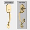 Haidms Gold Double Door Handle with Deadbolt, Gold Front Door