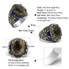 Dinuo S925 pure silver ring embedded elliptic natural agate rock