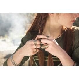 Windalf Vintage Elves Ring ABALONE 24 mm Sea Opal Ring Bronze, Bronze, Abalone/Paua Shell