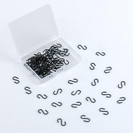 GOLD DEER 100Pcs Small S Hooks for Hanging Mini S Hook for Jewelry Metal S-Hook S-Shaped Connectors for Christmas Ornament 1/2 Inch Hangers for Crafts DIY Iron S-Shaped Connectors for Key Chain,Black