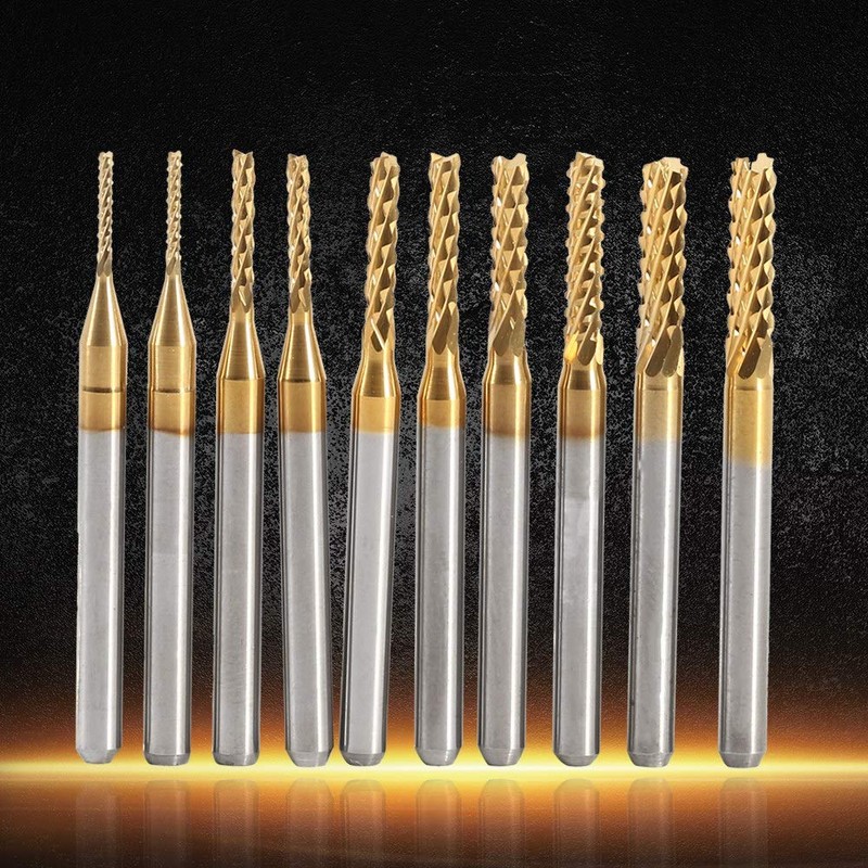 10pcs Carbide End Mills Set, 1-3mm Carbide Square End Mill,Carbide