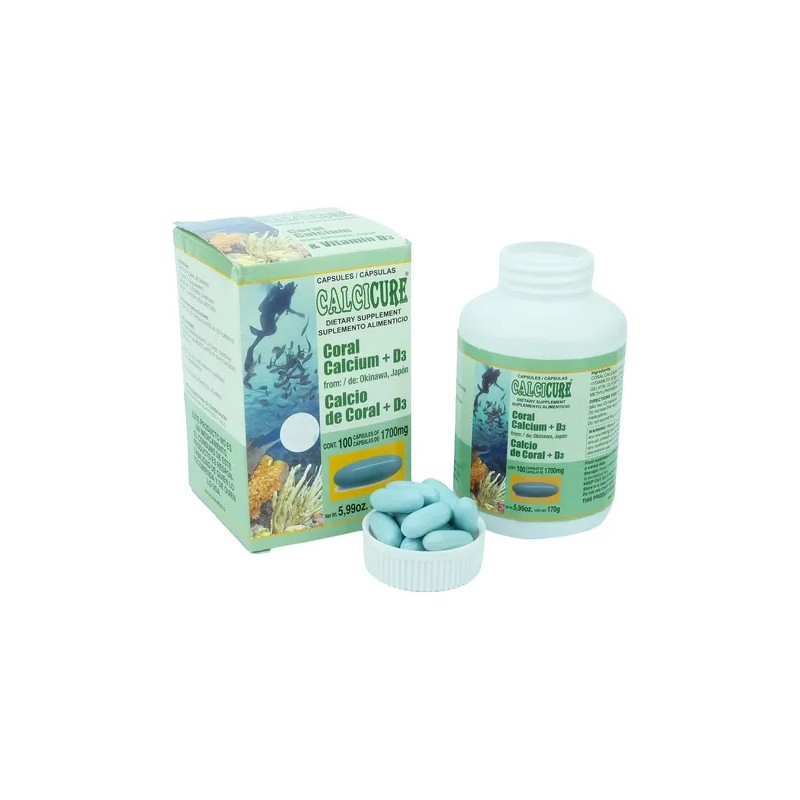 Calcio Coral Okinawa Vitamina D3 Calcicure 100 Capsulas