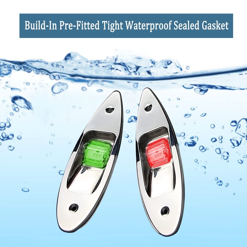 Besramtic Marine Navigation Lights Red and Green Bow Light LED