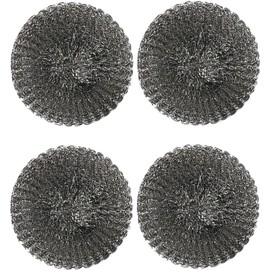 XINCHENG 4Pcs Stainless Steel Scourer, Wire Wool Scourers, Steel Wool Scrubber, Kettle Descaler Balls, Metal Scrubber for Kitchen Restaurants Camping