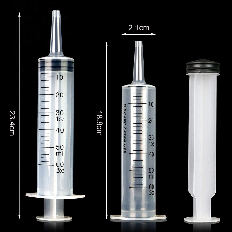 HAKACC 60 ml Disposable Syringe,Feeding Syringe Sterile Package,50 ml to