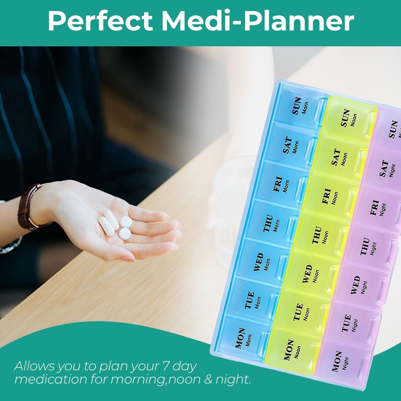 3-Times-a-Day Tablet Dispenser by Event Decor Shop – Weekly Pill