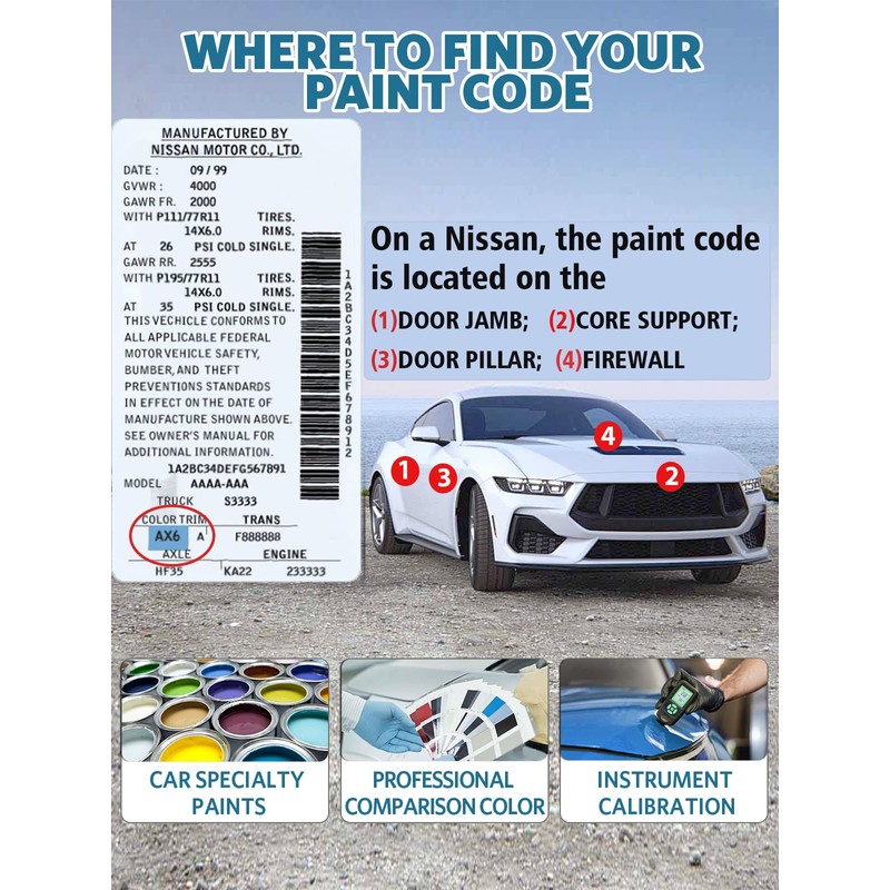 FIXEZPRO QAK Glacier White/White Touch Up Paint for Nissan, Exact