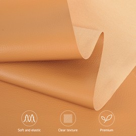 Osunnus Faux Leather Upholstery Fabric by The Yard Vinyl Fabric 55" Wide Outdoor PU Leather Sheets for Home Decor DIY Crafts Chair Furniture Car Marine Upholstery, 1 Yard Camel