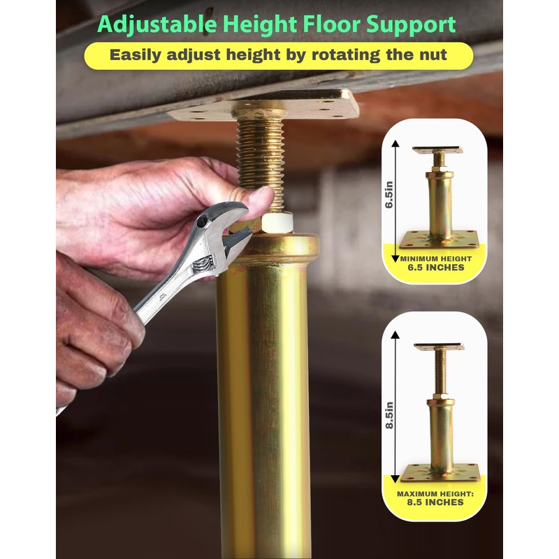 4 Pack House Floor Jacks, Adjustable Jack Post for Leveling,
