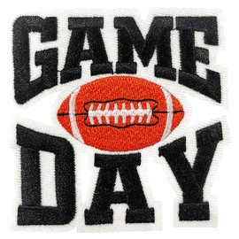 Game Day Football Iron on Patches, Rugby Football Game Day Sew on Embroidered Patch for Clothing Jeans Bags Hats Backpacks