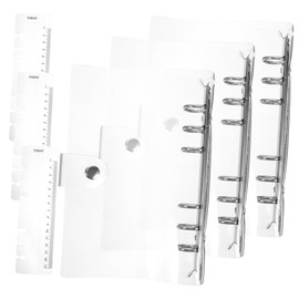 jojofuny PVC Notebook Cover A6 Size 3-Piece Set Refillable Loose-Leaf Binder Shell for Meetings and School Supplies