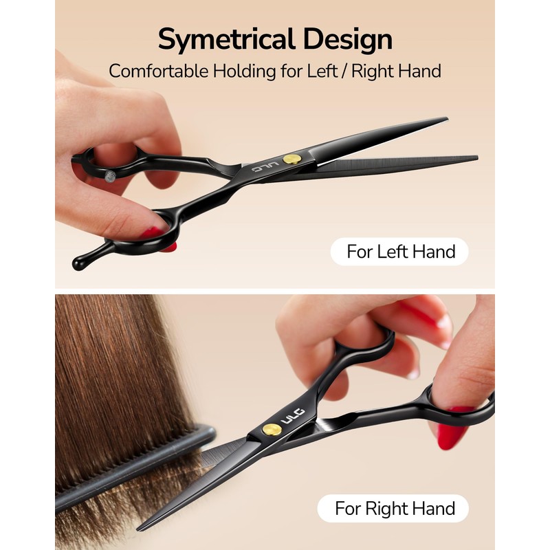 ULG Hair Cutting Scissors Professional Salon Shears 6.5-Inch Ultra Sharp